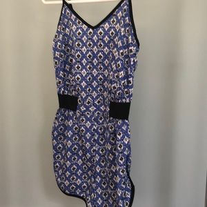 Indigo black and white romper